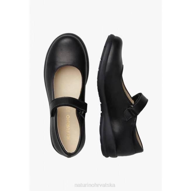 catania Naturino djeca ZF0X532 balerinke s remenčićima od teleće kože crno