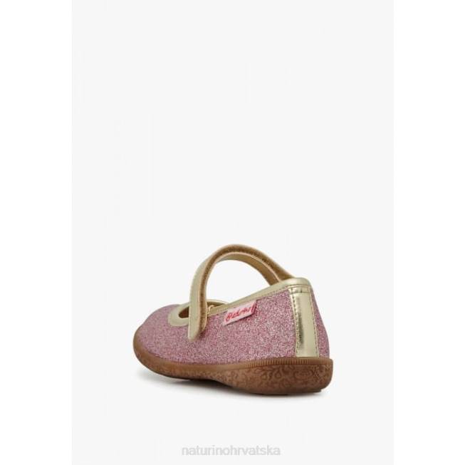 pavija Naturino djeca ZF0X526 svjetlucave balerinke s remenom ružičasto-platinasti