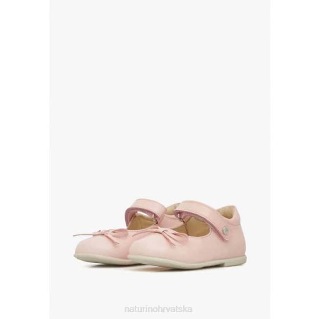 balet Naturino djeca ZF0X237 balerinke s lakiranim remenom ružičasta