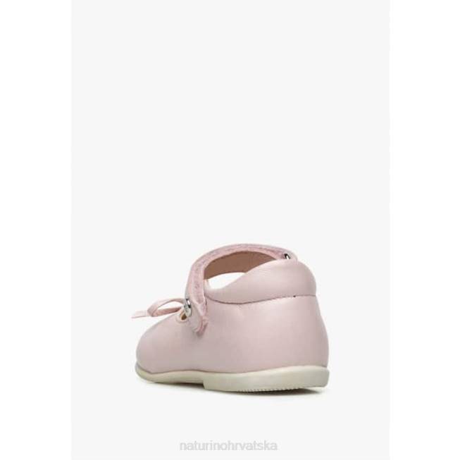 balet Naturino djeca ZF0X306 kožne balerinke ružičasta
