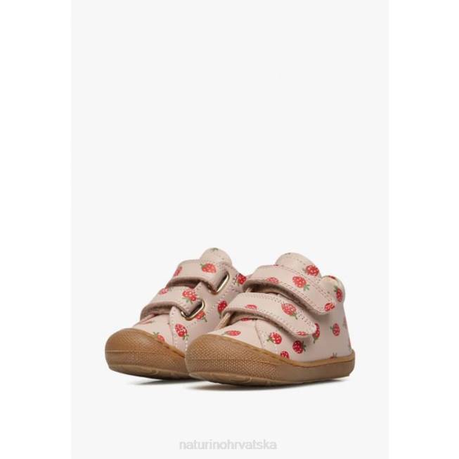 čahura vl Naturino djeca ZF0X57 kožne cipele za malu djecu s printom jagoda puderasto ružičasta