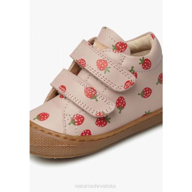 čahura vl Naturino djeca ZF0X57 kožne cipele za malu djecu s printom jagoda puderasto ružičasta