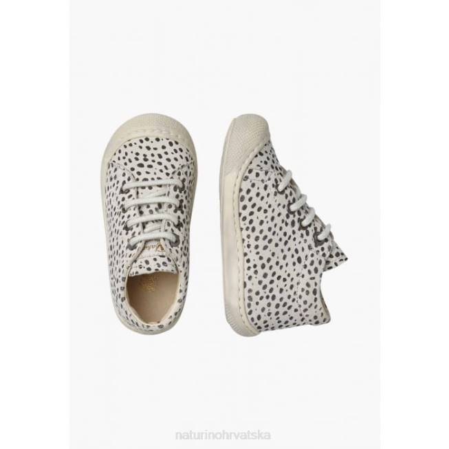 larve Naturino djeca ZF0X128 cipele za prve korake od brušene kože s printom ponija ledeno crna