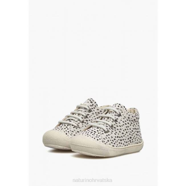 larve Naturino djeca ZF0X128 cipele za prve korake od brušene kože s printom ponija ledeno crna