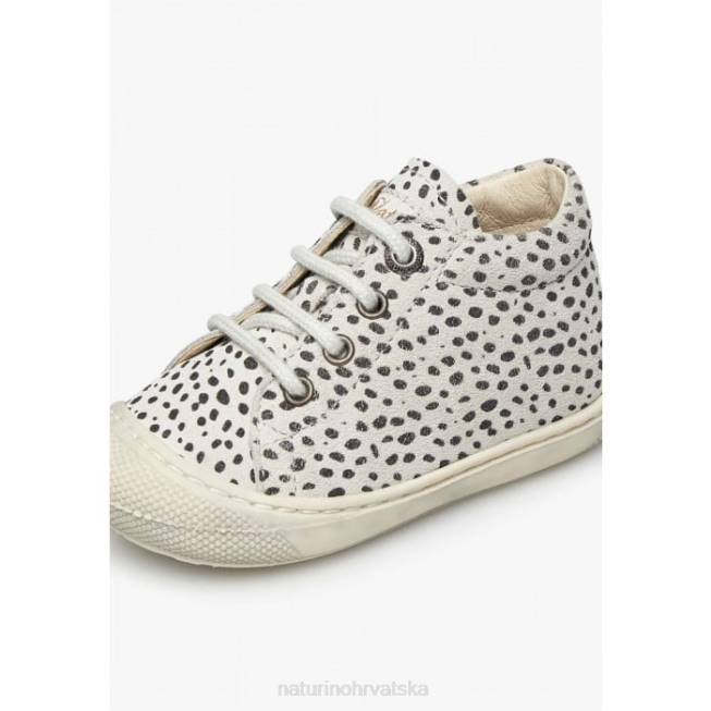 larve Naturino djeca ZF0X128 cipele za prve korake od brušene kože s printom ponija ledeno crna