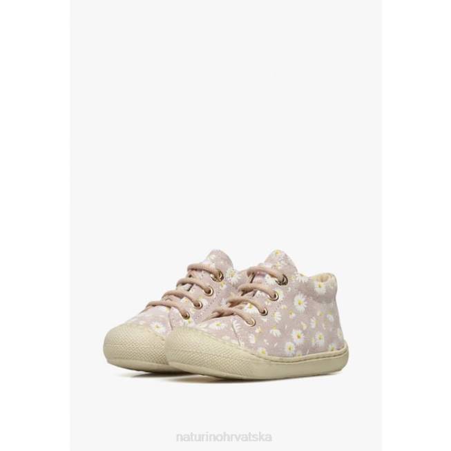 larve Naturino djeca ZF0X139 cipele za prve korake od brušene kože s printom tratinčica ružičasta