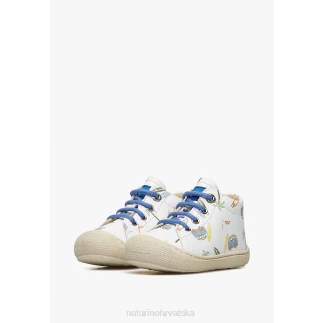 larve Naturino djeca ZF0X143 kožne cipele za prve korake bijelo-plava