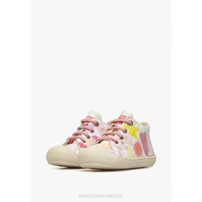 larve Naturino djeca ZF0X173 kožne cipele za prve korake bijelo-ružičasta