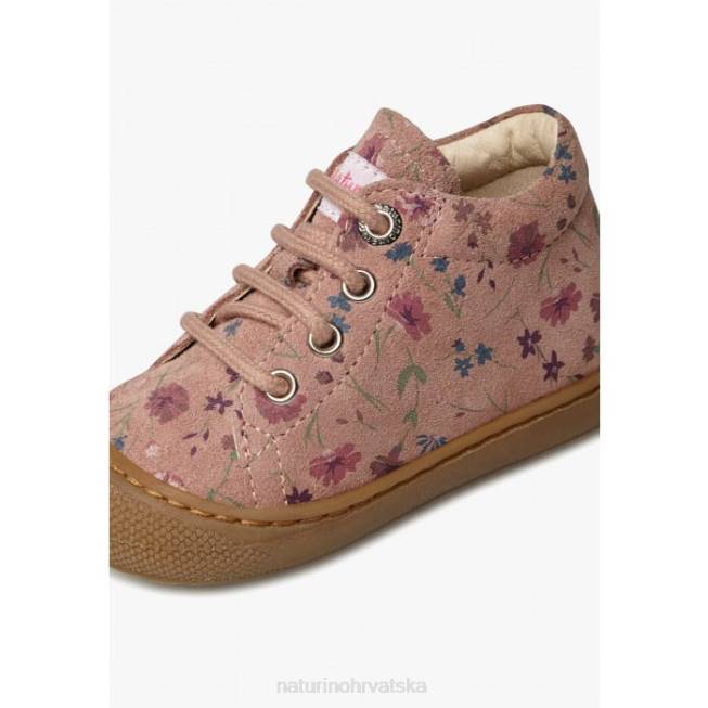 larve Naturino djeca ZF0X188 čizme za malu djecu od brušene kože s cvjetnim uzorkom starinska ružičasta