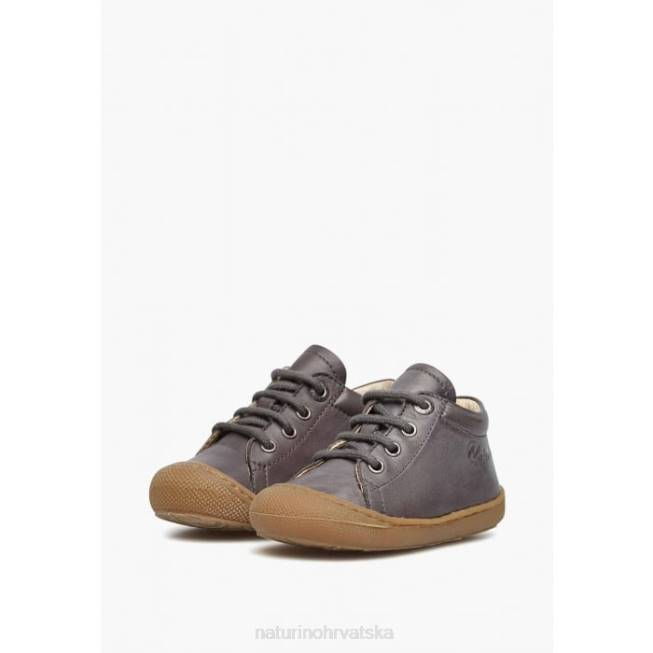 larve Naturino djeca ZF0X222 napa kožne cipele za malu djecu siva