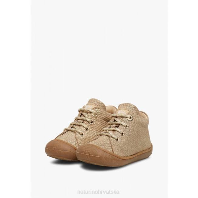 larve Naturino djeca ZF0X225 cipele za prvi korak od laminirane antilop kože platina