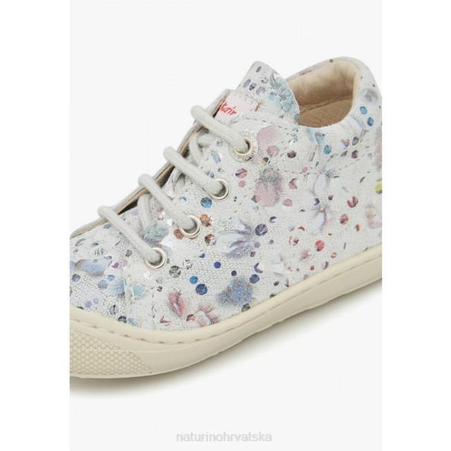 larve Naturino djeca ZF0X55 cipele za prvi korak od antilopa s printom bijela