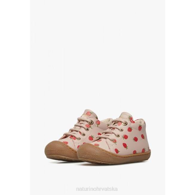 larve Naturino djeca ZF0X60 cipele za prve korake od tiskane nappa kože puderasto ružičasta