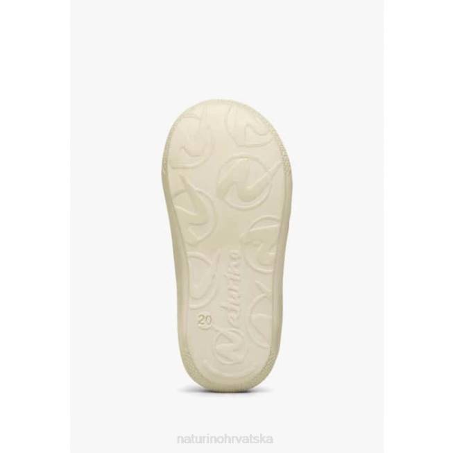 larve Naturino djeca ZF0X75 cipele za prvi korak od lakirane kože i antilopa platina