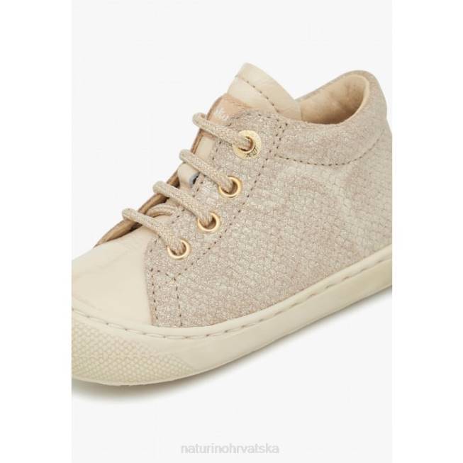 larve Naturino djeca ZF0X75 cipele za prvi korak od lakirane kože i antilopa platina