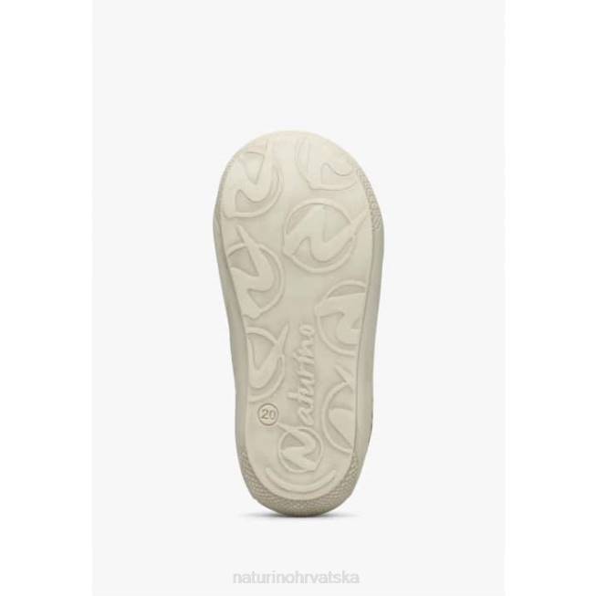 larve Naturino djeca ZF0X91 cipele za prve korake od brušene kože s printom ponija bež-crna