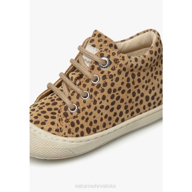 larve Naturino djeca ZF0X91 cipele za prve korake od brušene kože s printom ponija bež-crna