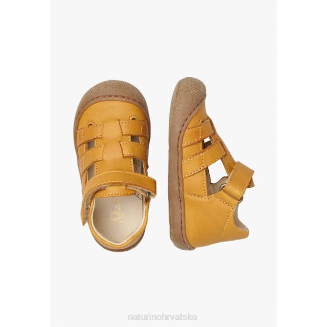 bede Naturino djeca ZF0X346 kožne poluotvorene sandale naranča