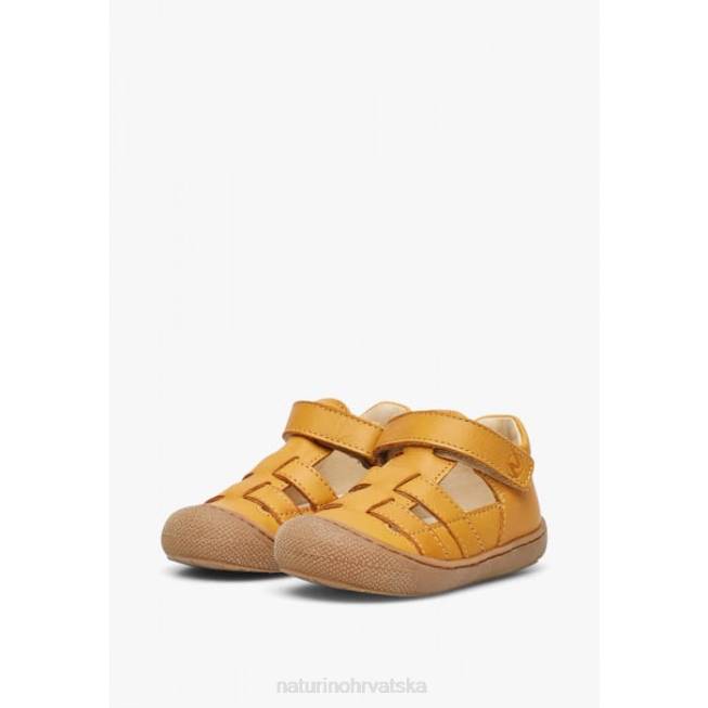 bede Naturino djeca ZF0X346 kožne poluotvorene sandale naranča