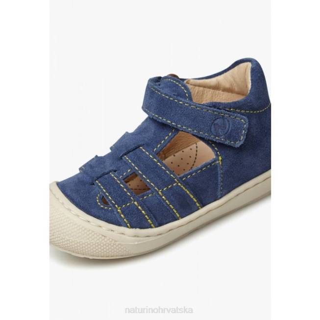 bede Naturino djeca ZF0X348 poluotvorene sandale od brušene kože svijetlo plava