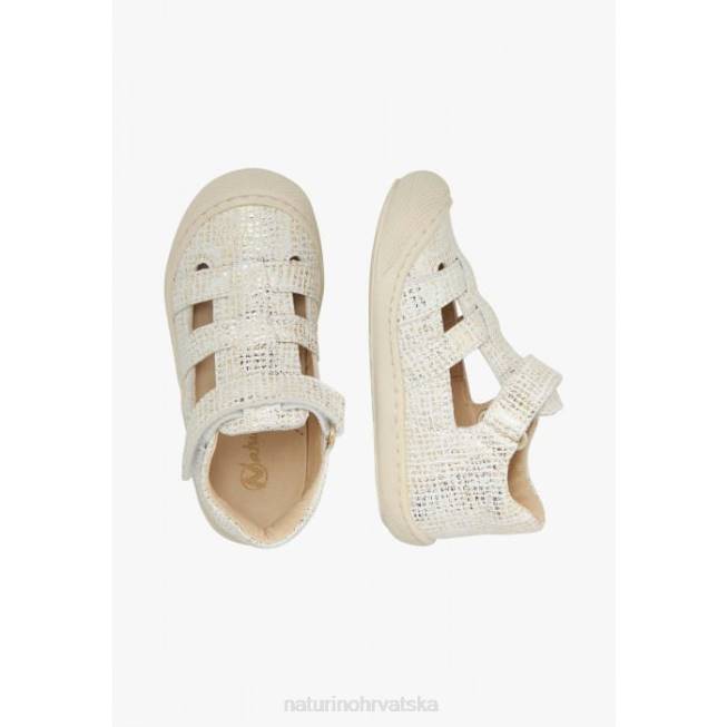 bede Naturino djeca ZF0X350 poluotvorene sandale od laminirane kože bijela
