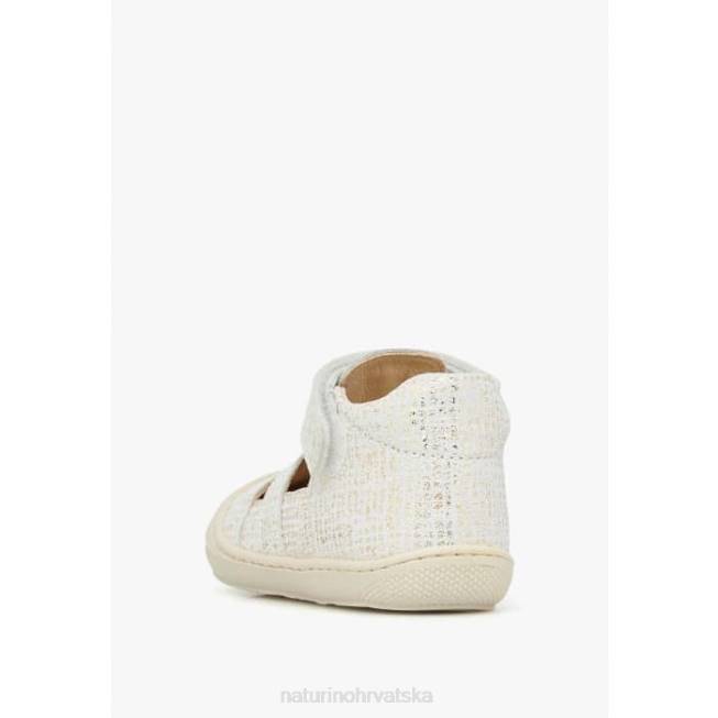 bede Naturino djeca ZF0X350 poluotvorene sandale od laminirane kože bijela