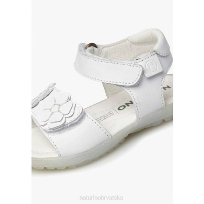 begonija Naturino djeca ZF0X246 kožne sandale s apliciranim cvijećem bijela