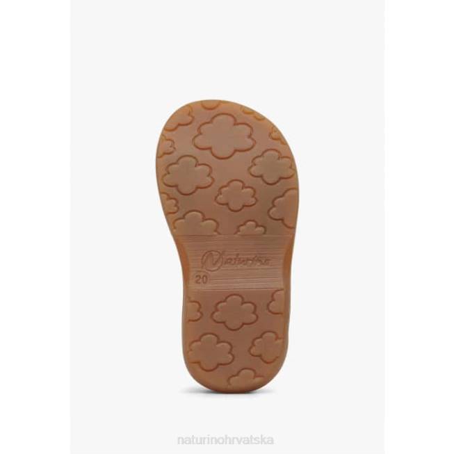 kvarco Naturino djeca ZF0X308 kožne sandale s čičkom konjak