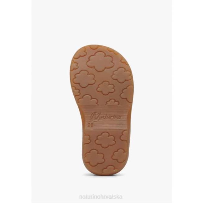 kvarco Naturino djeca ZF0X320 kožne sandale s čičkom bundeva