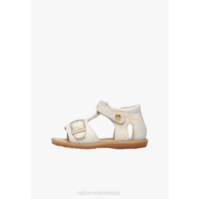 kvarco Naturino djeca ZF0X549 kožne sandale s printom cvijeća mlijeko