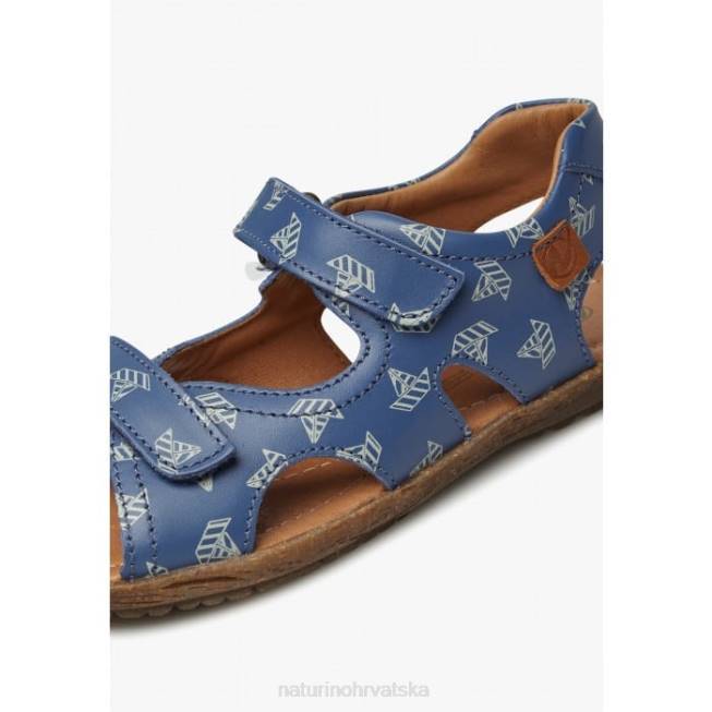 nebo Naturino djeca ZF0X228 sandale od nappa kože s printom čamca svijetlo plava