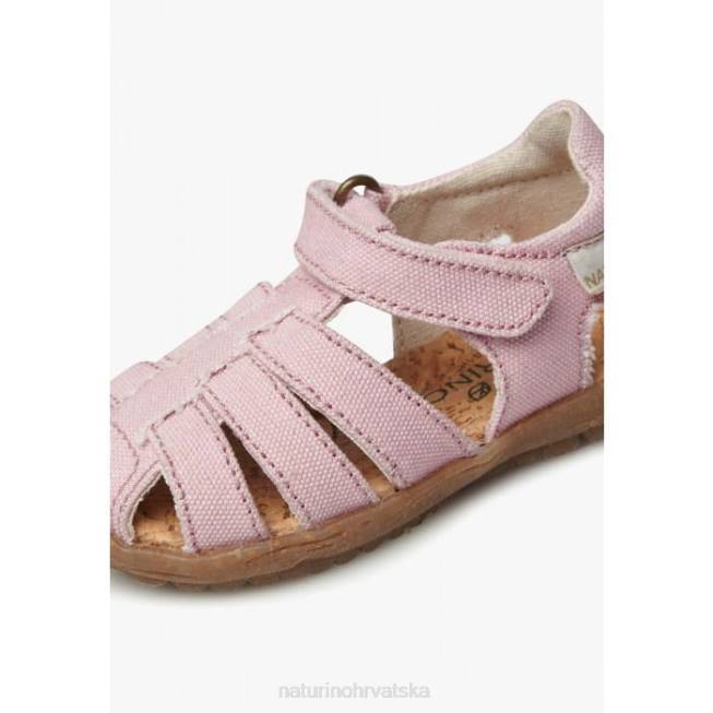 vidi organski Naturino djeca ZF0X22 poluotvorene sandale od organske tkanine ružičasta