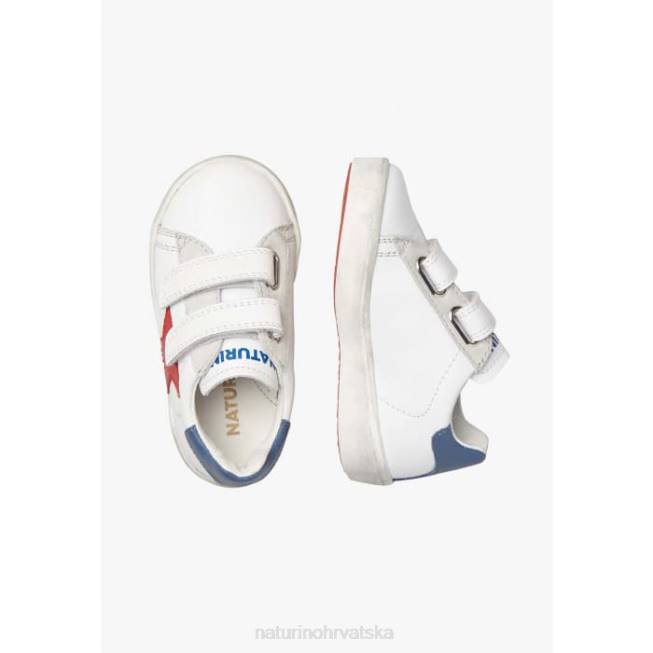 annie vl Naturino djeca ZF0X369 kožne tenisice sa zvjezdicom bijelo-crvena