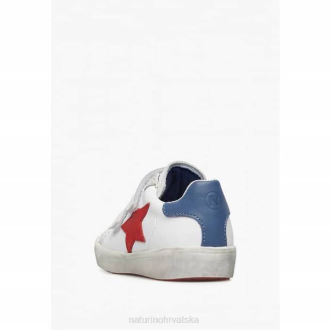 annie vl Naturino djeca ZF0X369 kožne tenisice sa zvjezdicom bijelo-crvena