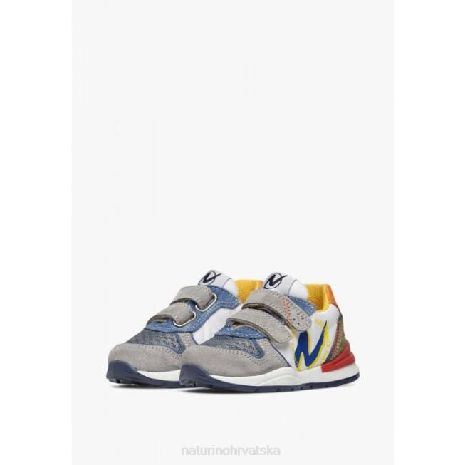 argal vl Naturino djeca ZF0X379 tenisice od antilopa i tkanine sivobijela