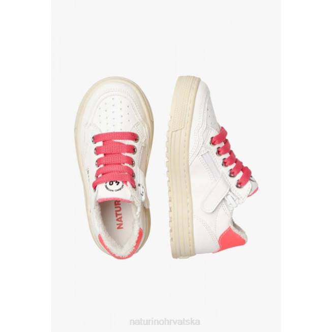 ariton hibridni zip. Naturino djeca ZF0X367 tenisice od biljne kože i organskog pamuka bijelo-fuksija