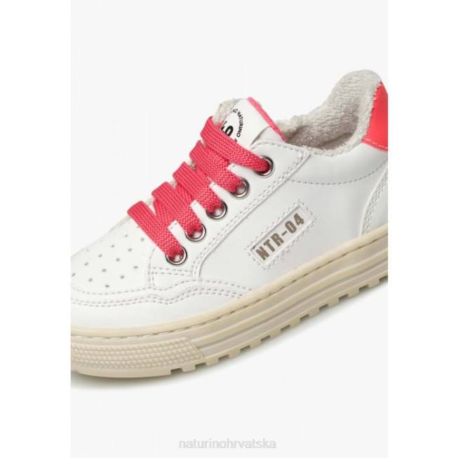 ariton hibridni zip. Naturino djeca ZF0X367 tenisice od biljne kože i organskog pamuka bijelo-fuksija