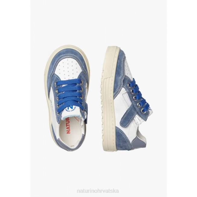 ariton zip. Naturino djeca ZF0X497 tenisice od kože i antilopa bijelo-plava