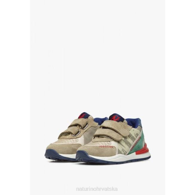 bley vl Naturino djeca ZF0X394 tenisice od antilopa i tkanine golubica sivozelena