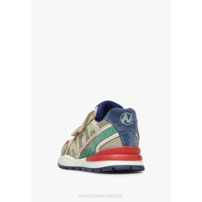 bley vl Naturino djeca ZF0X394 tenisice od antilopa i tkanine golubica sivozelena