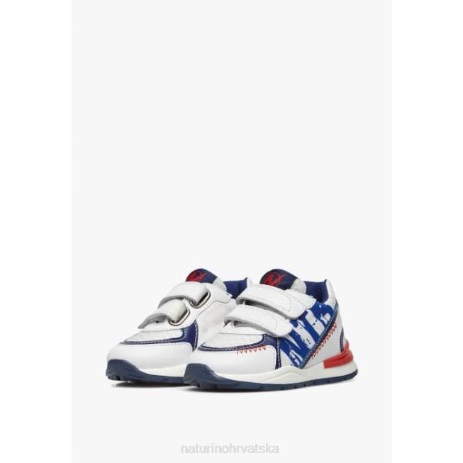 bley vl Naturino djeca ZF0X400 tenisice od antilopa i tkanine bijelo-plava