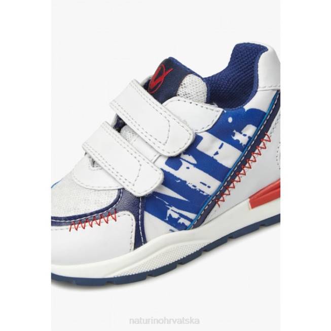 bley vl Naturino djeca ZF0X400 tenisice od antilopa i tkanine bijelo-plava