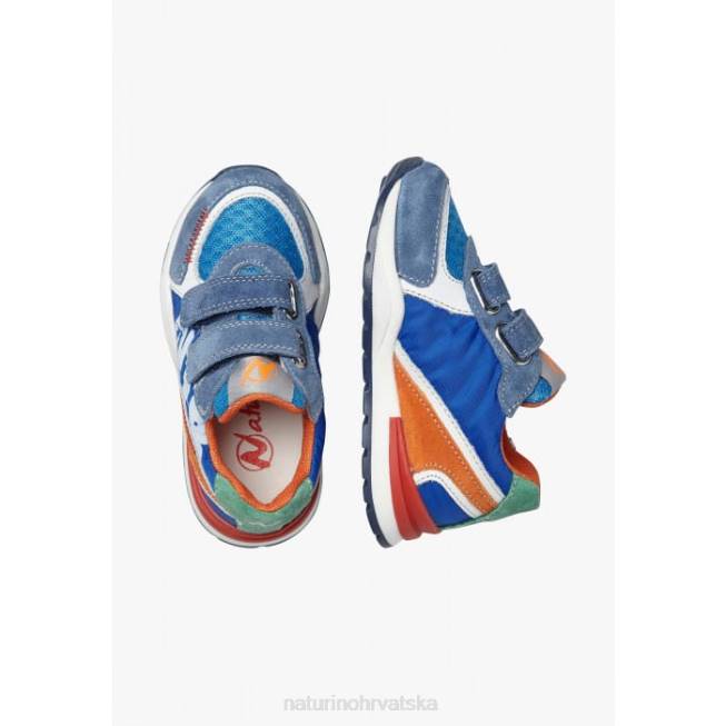 bley vl Naturino djeca ZF0X470 tenisice od antilopa i tkanine plavo-crvena