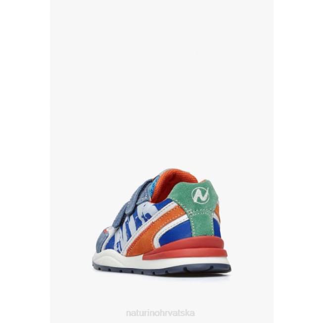 bley vl Naturino djeca ZF0X470 tenisice od antilopa i tkanine plavo-crvena