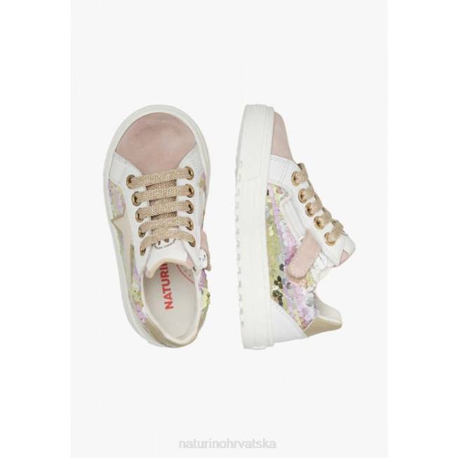 blitz zip. Naturino djeca ZF0X383 tenisice od kože i antilopa puderasto ružičasta