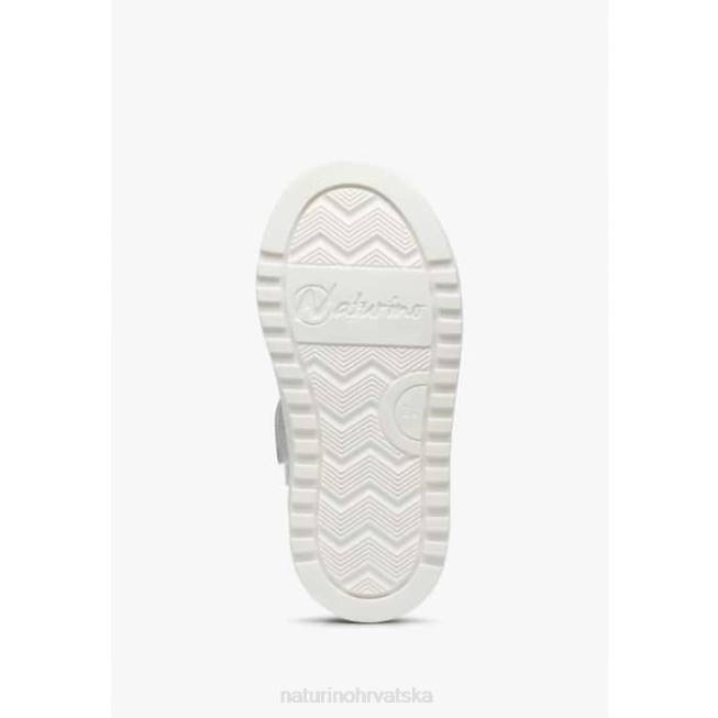 blitz zip. Naturino djeca ZF0X387 tenisice od kože i antilopa sivo-fluo zelena