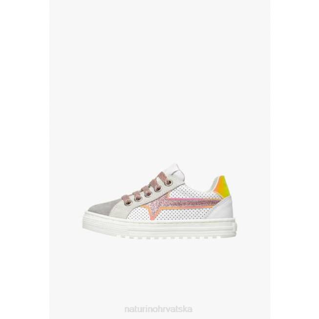 blitz zip. Naturino djeca ZF0X423 tenisice od kože i antilopa sivo-ružičasta