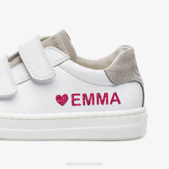 blizanci vl Naturino djeca ZF0X603 kožne tenisice sivo/bijelo