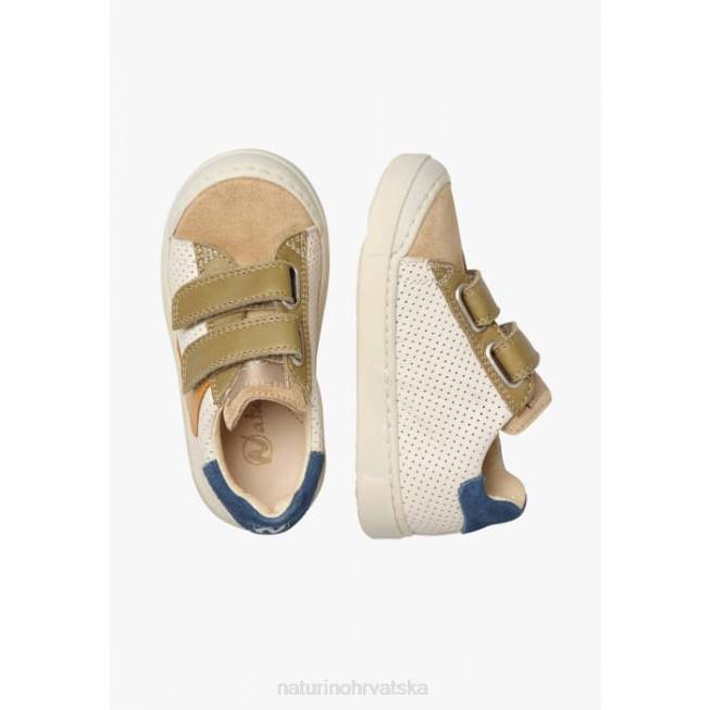 clarendon vl Naturino djeca ZF0X488 tenisice od perforirane nappa kože i antilopa konjak-tamnozelena