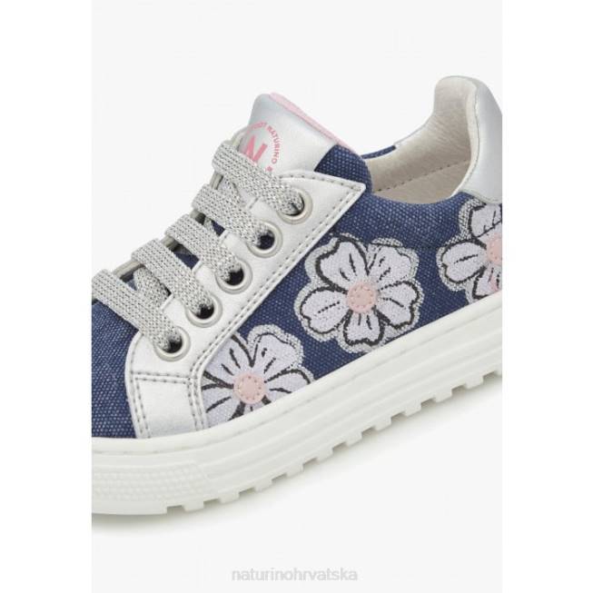 coris 2 zip. Naturino djeca ZF0X402 tenisice od kože i tkanine nebesko plavo-srebrna